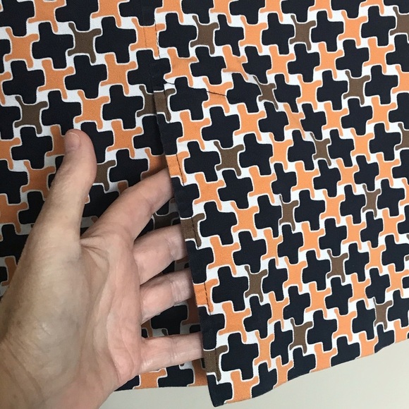 Talbots navy/orange/brown pencil skirt with front pockets size 4P stretch - Picture 3 of 9